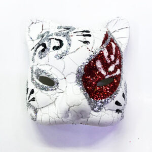 Kırmızı Renk İşlemeli Seramik Malzemeden İmal Venedik Kedi Model Magnet (5286)