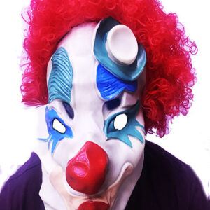 Kırmızı Renk Afro Bonus Peruklu Palyaço Lateks Et Maske (5286)