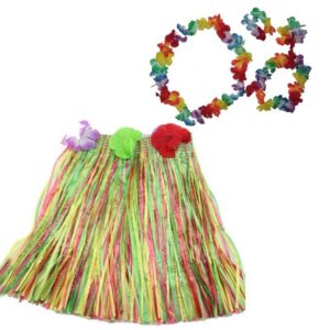 Luau Aloha Hawaii  Kolye Etek Taç ve Bileklik Seti (5286)