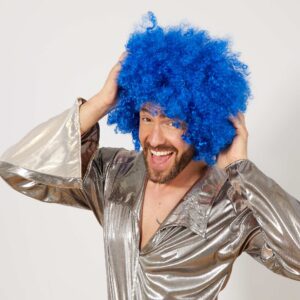 Mavi Renk Kıvırcık Afro Bonus Peruk (5286)