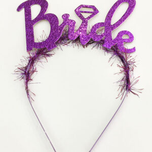 Mor Renk Bekarlığa Veda İtalik Yazı Alyanslı Bride Taç (5286)