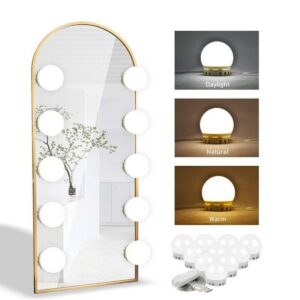 Nostalji Hollywood Tarzı 10'lu Makyaj Masası Aynası Beyaz Led Işıklı Lamba USB (5286)