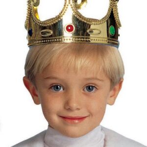 Plastik Kral Tacı Altın Renk Çocuk Boy (5286)
