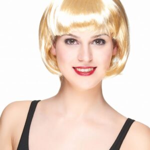 Platin Altın Dore Renk Küt Parti Peruğu Kısa Takma Peruk (5286)