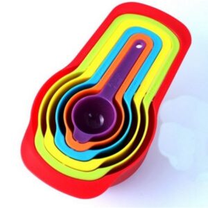 Pratik Ölçü Kaşığı Kabı 5'li Şeker Baharat Sıvı Ölçer Aparat (5286)