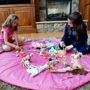 Pratik Taşınabilir Pembe Oyuncak Toplama Örtüsü Oyun Parkı Hurcu (5286)