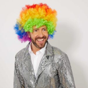 Rengarenk Kıvırcık Afro Bonus Peruk (5286)