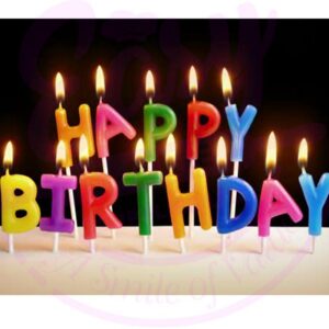 Rengarenk Happy Birthday Yazılabilen Doğum Günü Mumu (5286)