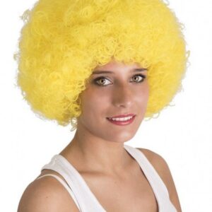 Sarı Renk Kıvırcık Afro Bonus Peruk (5286)