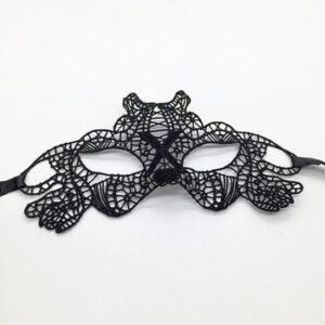 Siyah Renk Dantel İşlemeli Parti Maskesi Model 2 (5286)