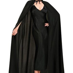 Siyah Renk Yakalı Halloween Pelerini 120 cm (5286)