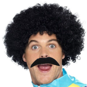 Siyah Scouser Erkek Kısa Peruk 120 Gr ve Bıyık Seti (5286)