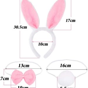Tavşan Kostüm Seti Taç Papyon Kuyruk Pembe Renk (5286)