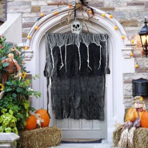 Ürpertici Kuru Kafa Korku Hayalet Saçaklı Dekor 90x50 cm (5286)