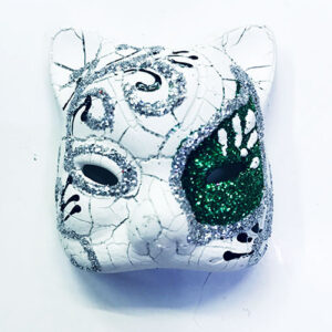 Yeşil Renk İşlemeli Seramik Malzemeden İmal Venedik Kedi Model Magnet (5286)