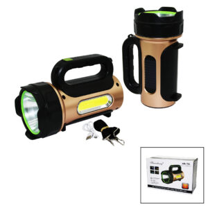 10W - SOLAR - USB ŞARJLI 2IN1 EL FENERİ RENKLİ FONKSİYONEL SMD LED (5286)