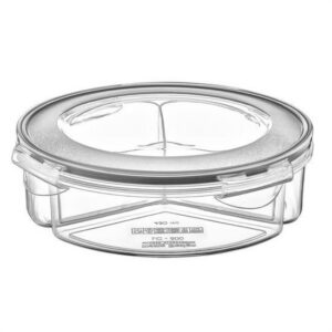 ANKAVERSE® 3 Bölmeli Sızdırmaz Contalı Kilitli Kapaklı 1,35 Litre yuvarlak Erzak Saklama Kabı LC-500