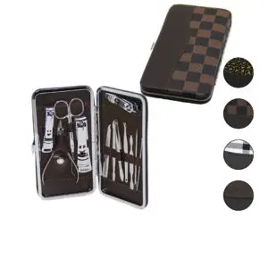 12 PCS - GÜMÜŞ MANİKÜR - PEDİKÜR SETİ RENKLİ DESENLİ - CÜZDAN MODELİ ÇANTALI (5286)