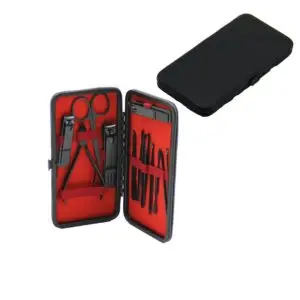 12 PCS - SİYAH MANİKÜR - PEDİKÜR SETİ SİYAH - CÜZDAN MODELİ ÇANTALI (5286)