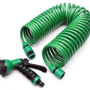 15 Metre Spiral Hortum + 4 Fonksiyonlu Özel Sulama Tabancası (5286)