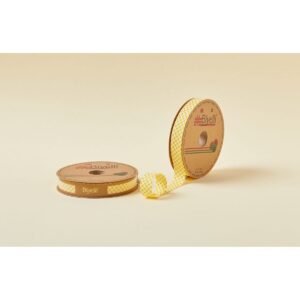 Biye Ekoseli Katlı E04 Sarı 2 cm 25 Metre %65 Koton %35 Polyester