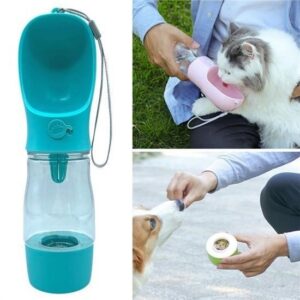 ANKAVERSE® Taşınabilir Mama Hazneli Evcil Hayvan Suluğu Seyahat Kabı Kilitlenebilen Su Sızdırmaz 380ML