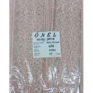 Dantel Polyester Sanal Tül Bant Pudra 15 Metre En 6 cm ON-698-PU