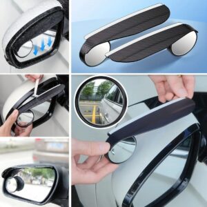 2 Adet Kendinden Aynalı Karbon Fiber Görünümlü Araba Yan Ayna Yağmur Koruyucuları Yağmur & Kar Kalkanı Visörler (5286)