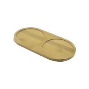 2 BÖLMELİ OVAL AHŞAP BAMBU YAĞDANIK ALTLIK 12X24X0.8CM (5286)