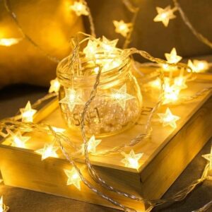 20 Adet Mini Yıldız Led 5 Metre Günışığı Rengi Dekoratif Led (5286)