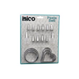 20PCS PASTA SÜSLEME UÇ SETİ= 12-METAL KURABİYE KALIP METAL=3-KALP - 3-YUVARLAK 2-UÇ TUTUCU PLS.ADAPTÖR (5286)