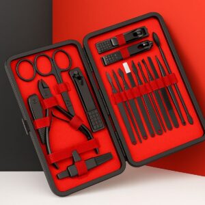 24 Parça Kendiliğinden Deri Çantalı Seyahat Tipi Manikür Pedikür Seti (5286)