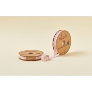 Biye Çiçekli Katlı A02 Pembe 2 cm 25 Metre %65 Koton %35 Polyester