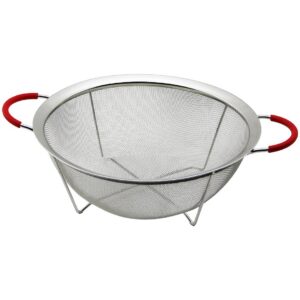 28CM TEL SEPET METAL SÜZGEÇ SİLİKON KILIFLI KULP METAL ÇERÇEVE - AYAK (5286)