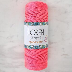 Loren Macrame Neon Pembe El Örgü İpi - L116