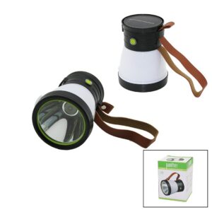 2İN 15W+360°SMDEL FENERİ SOLAR- USB ŞARJ POWERBANK 500LM IŞIK AYARI FLAŞÖR SUNİ DERİ KULP PT-8151 (5286)