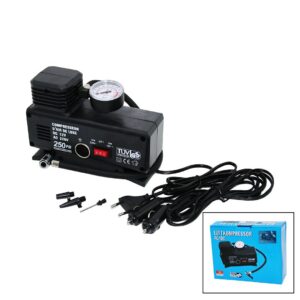 2IN1- FİŞLİ - OTO ÇAKMAKLIK TEK PİSTON KOMPRESÖR AC/DC - 12V-230V - 250PSI (5286)