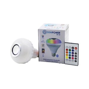 2IN1-KUMANDALI RGB LED AMPUL - BLUETOOTH HOPARLÖR MÜZİK ÇALAR LED-7W - HOPARLÖR-3W (5286)