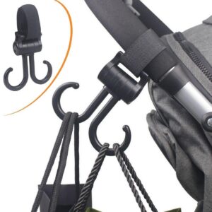 2li Bebek Arabasına Uyumlu Cırtlı Eşya Taşıma Aparatı 360 Derece Dönebilen Plastik Kanca (5286)