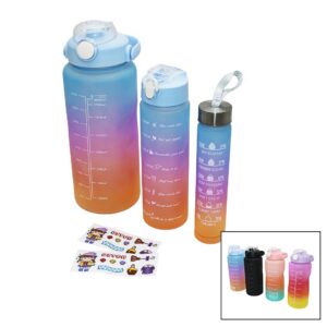 3 BOY YAVRULU PİPETLİ RENKLİ SULUK MATARA (5286)