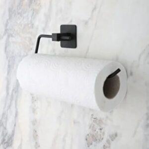 ANKAVERSE® Kendiliğinden Yapışkanlı Siyah Paslanmaz Metal Rulo Havluluk Aparat