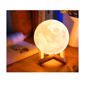 3D MOON LAMP AY KÜRE GECE LAMBASI AYAKLI (5286)