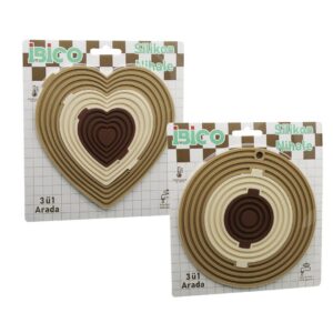 3İN1= BÜTÜN - 3 BOYA AYRILIR SİLİKON MAT - NİHALE KALPLİ=7.7-12.5-19CM YUVARLAK=7-12.5-19.5CM (5286)