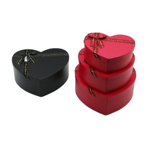 3PCS KALP MAT MİX RENKLİ - KABARTMA DESEN KARTON HEDİYE KUTUSU KURDELALI 31X28-27X24-23X20CM (5286)