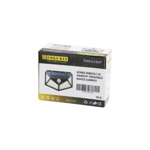 4 AÇILI   SOLAR - HAREKET SENSÖRLÜ  APLİK DUVAR LAMBASI  DIŞ MEKAN   9.5 X 13.5CM (5286)