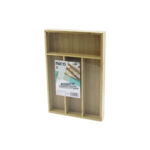 4 BÖLMELİ AHŞAP BAMBU KAŞIKLIK 24X33CM (5286)