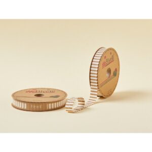 Biye Kalın Çizgili Katlı F13 Bej 2 cm 25 Metre %65 Koton %35 Polyester