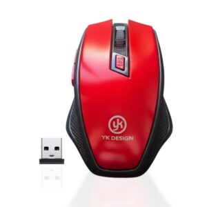 ANKAVERSE® Kırmızı Renkli Baş Parmak Destekli Ergonomik Sessiz Kablosuz Mouse – USB Alıcılı, Ofis ve Oyun İçin Konforlu Bilgisayar Faresi MS6300