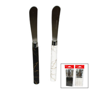 5 PARÇA UZUN KAHVALTI BIÇAK - MERMER DESEN SAPLI 16.5 cm (5286)