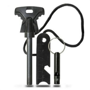 ANKAVERSE® Acil Durum Magnezyum Çubuk Çakmaktaşı Hayatta Kalma Ateş Başlatıcı Çakmak Kiti Düdük Hediyel